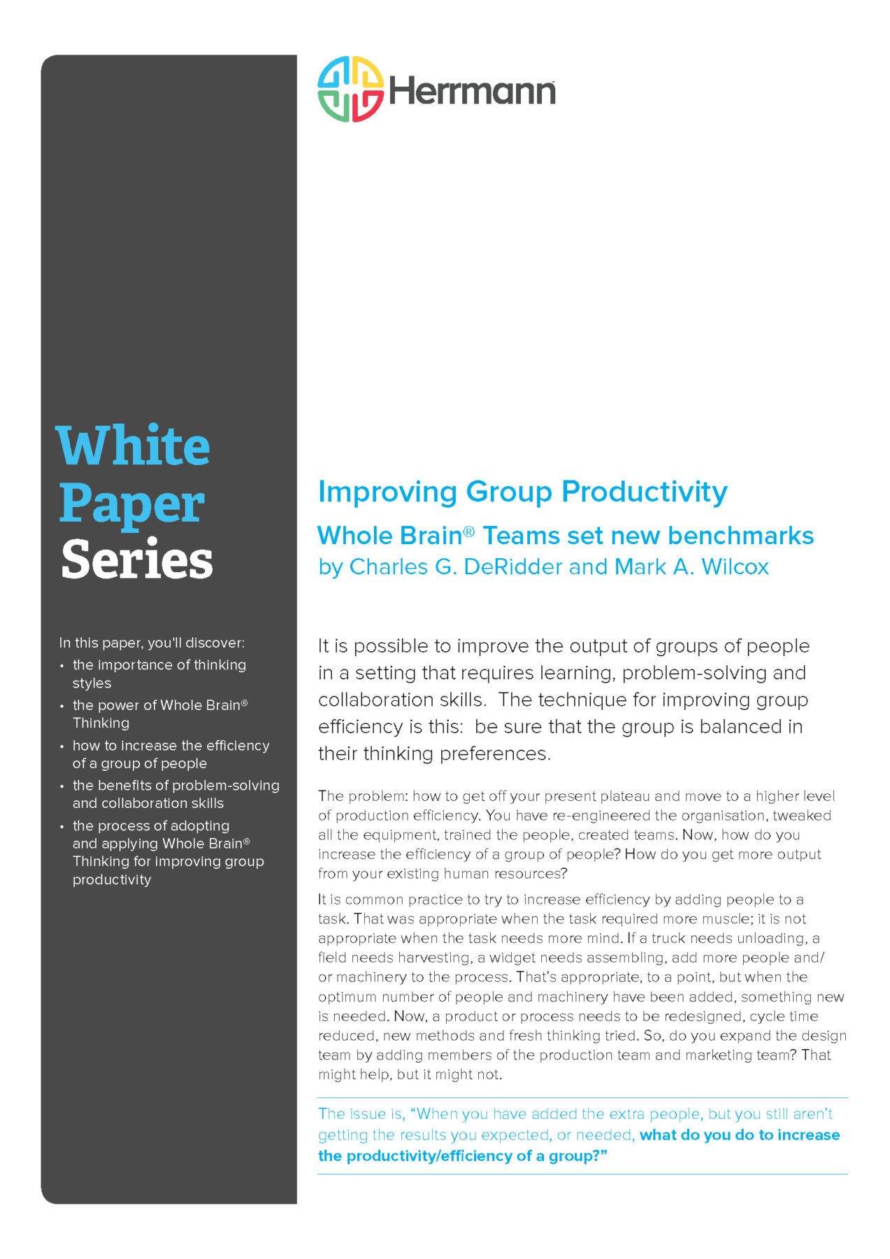 White Paper - Improving Group Productivity